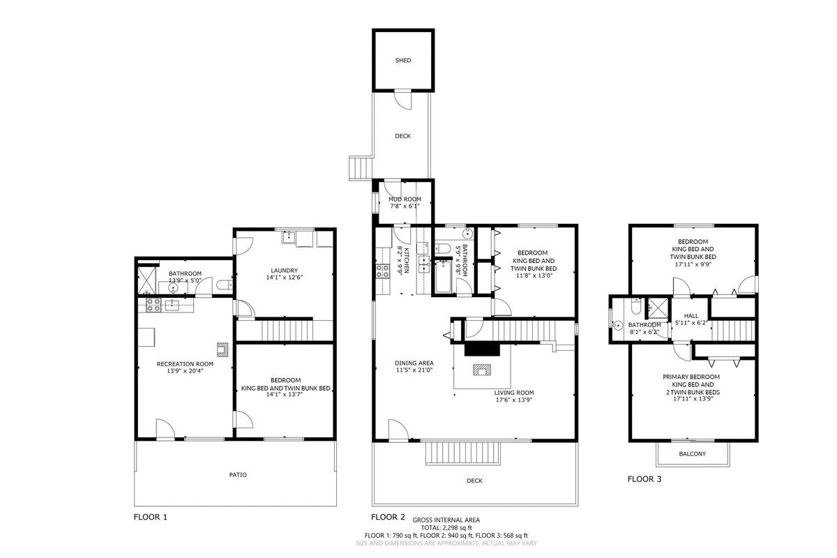 A wide-angle interior shot capturing the open living room, dining area, visible bedrooms, bathrooms, and kitchen. The communal spaces are set up for gatherings, meals, and relaxation, echoing the flexibility and warmth described in the section.